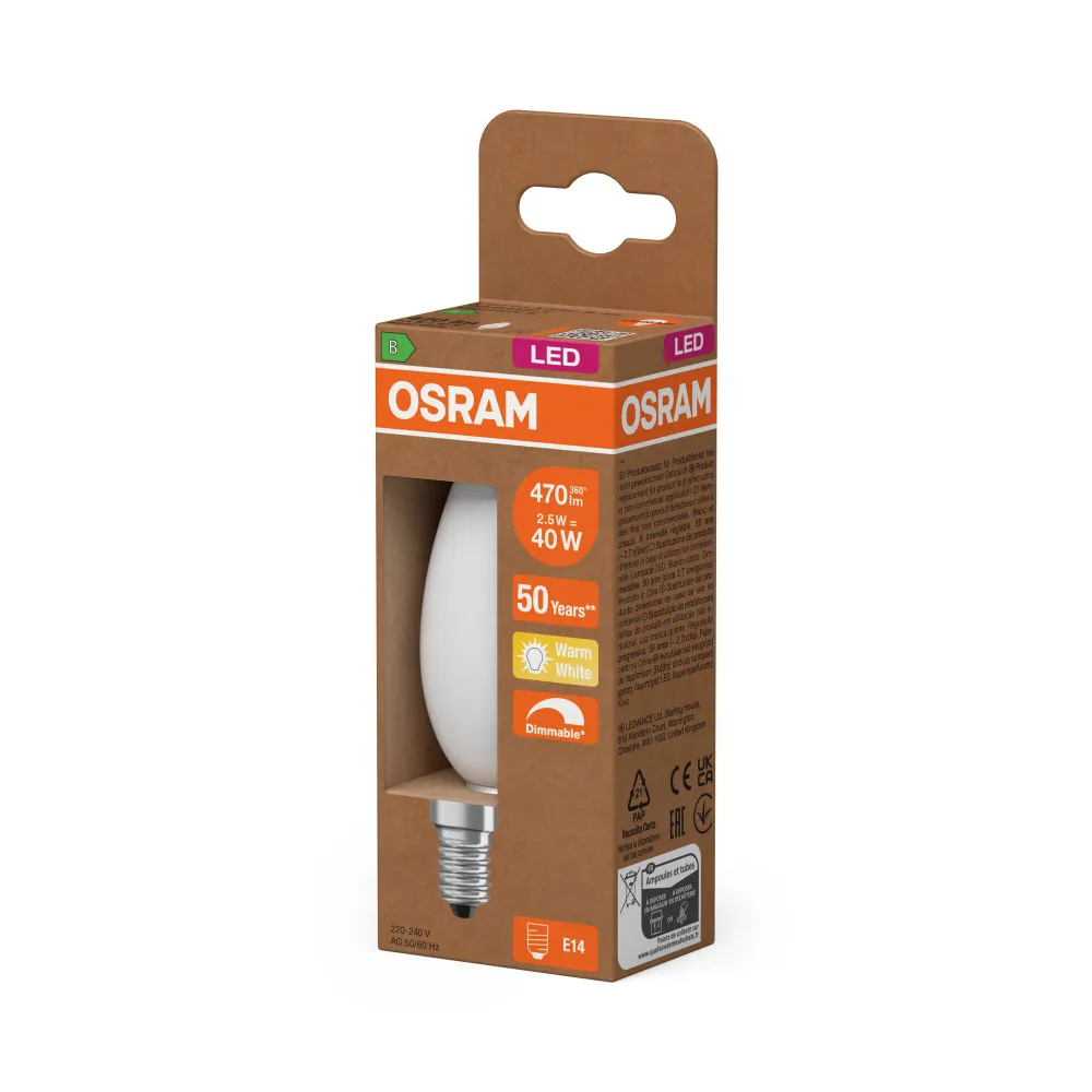 OSRAM SUPERSTAR+ CLASSIC B GLFR 40 LED-Lampe, 2,9W, 470lm , Warmweiß , E14