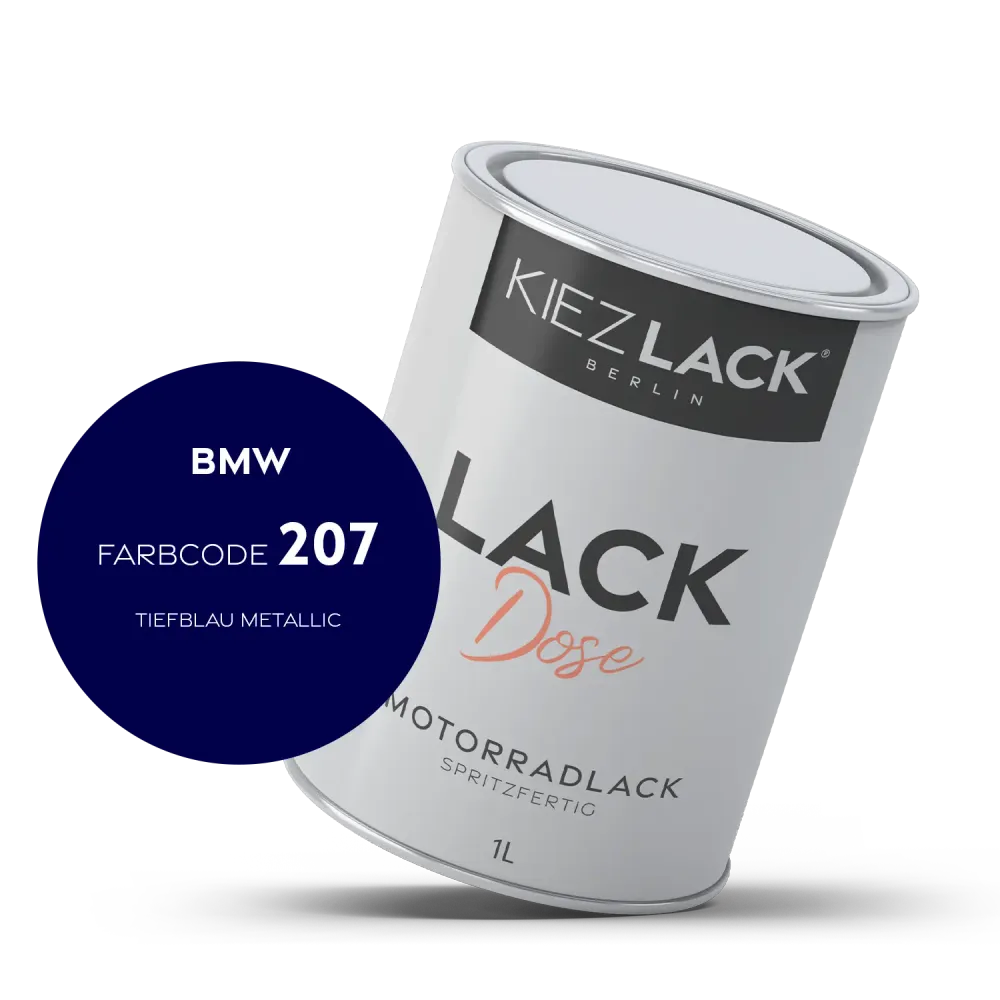 1K Motorradlack Basislack Lackdose BMW 207 TIEFBLAU METALLIC