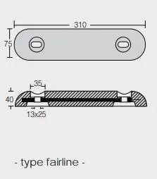 Zinkanoden Fairline flache Bauform mit Bohrung 4,0 kg