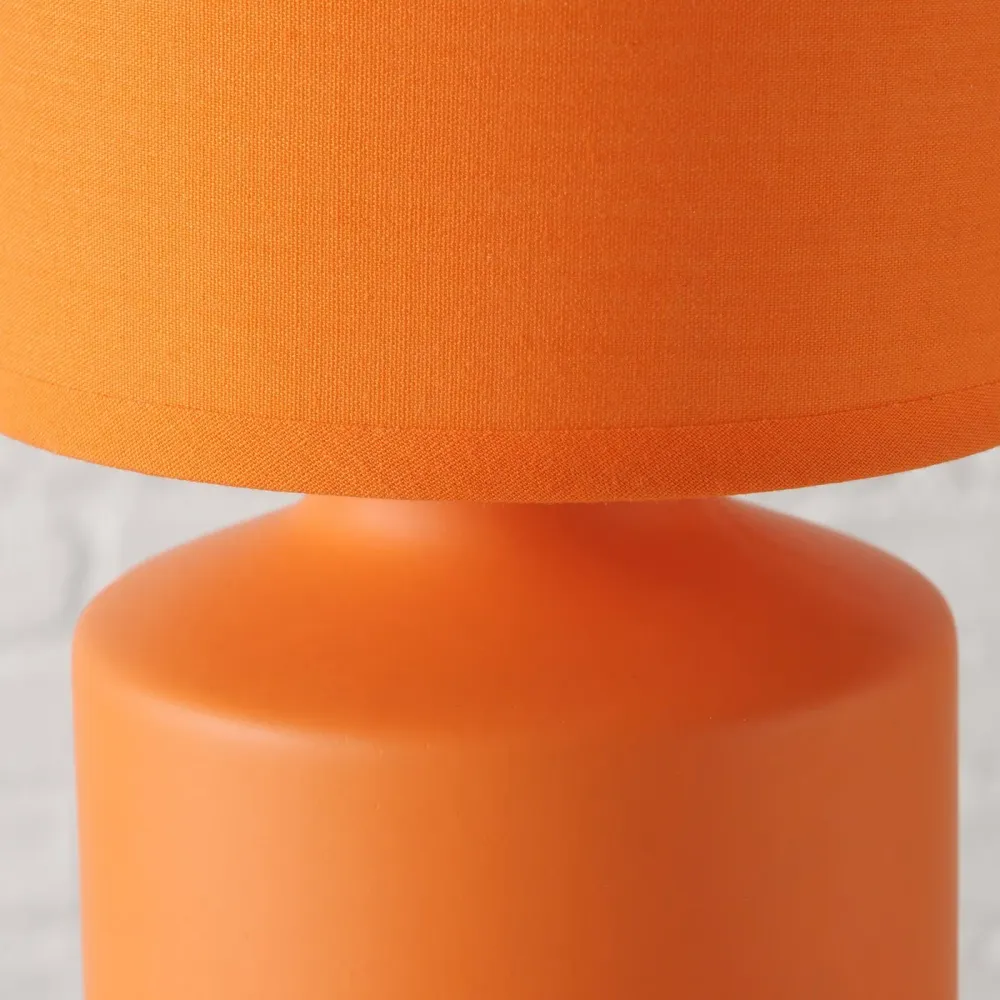 Alabama Sunset Tischleuchte Orange Keramik Textilschirm E14 26cm