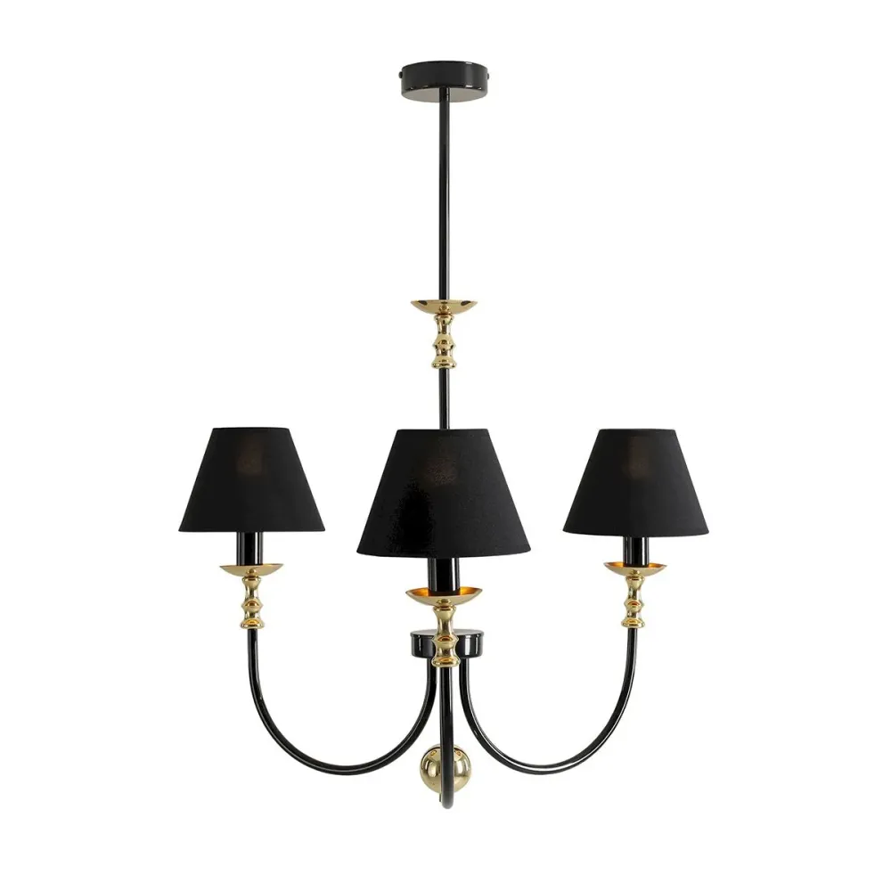 Aldex Roma 3L Kronleuchter, schwarz, Durchmesser 72 cm