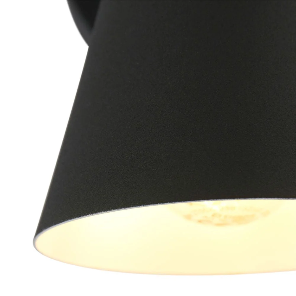Anne Light & Home Fastlock 1L Wandleuchte, schwarz, Höhe 28 cm