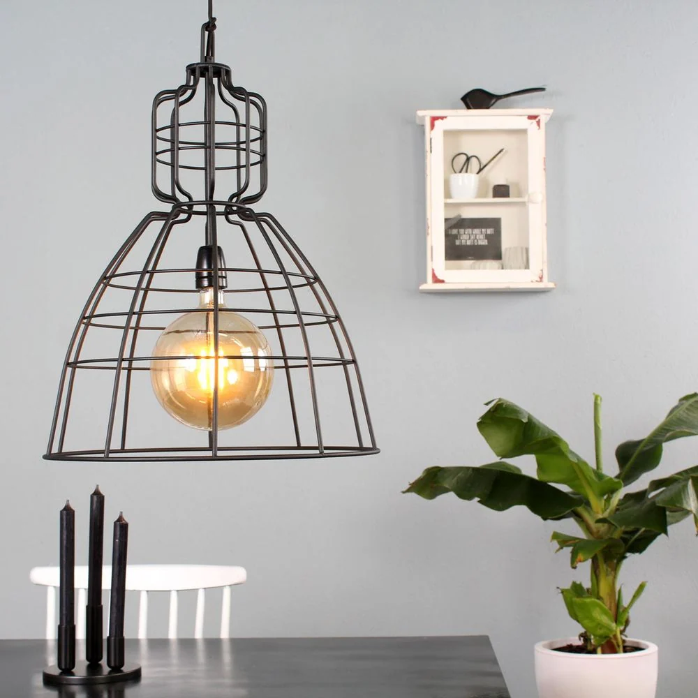 Anne Light & Home Markiii 1L Pendelleuchte Metall schwarz D 48cm E27