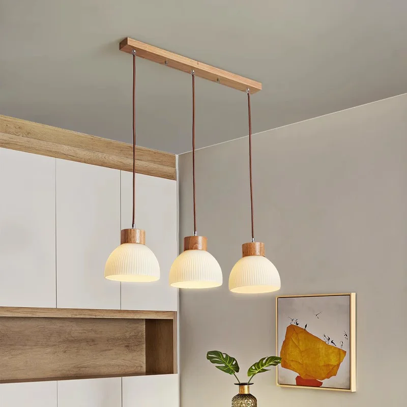Bragi 3 Licht Weiß Ribbed Glas Schirm Pendelleuchte At Ease Home Life