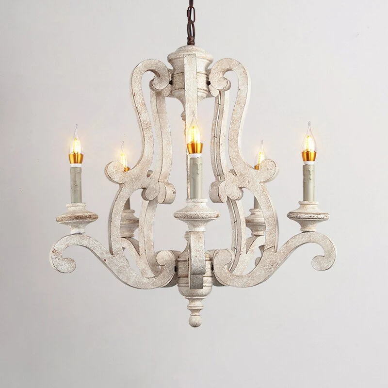Beleuchtung Retro-Kronleuchter Holzkronleuchter Licht Kinderzimmer Schlafzimmer Prinzessin Zimmer Kronleuchter Home Lighti...