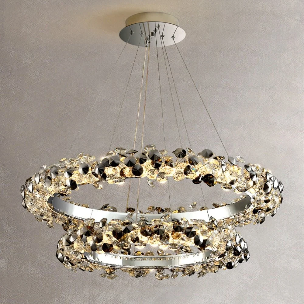 Luxuriöser LED-Kronleuchter aus Kristall - Modernes hängendes Design - Foyer - Esszimmer - Schlafzimmer Dekoration Diamete...