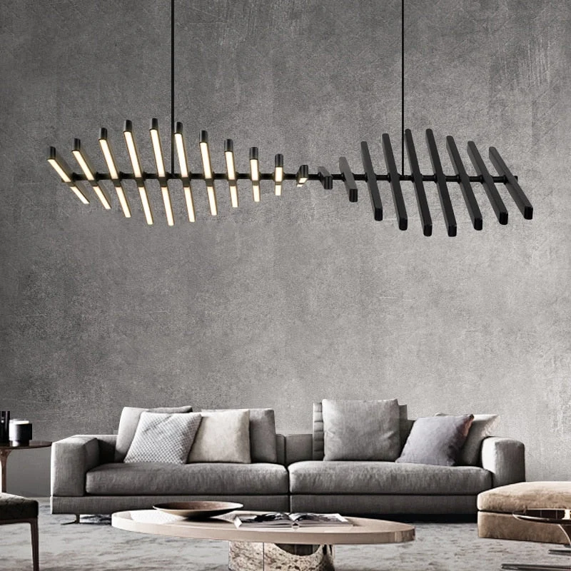 Moderne LED-Kronleuchter Beleuchtung Nordic Loft Schwarz Weiß Hängende Pendelleuchte 10 ATY Home Decor