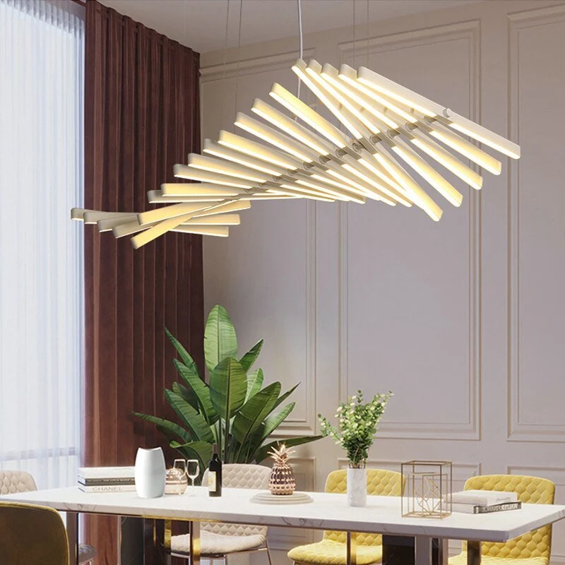 Moderne LED-Kronleuchter Beleuchtung Nordic Loft Schwarz Weiß Hängende Pendelleuchte 10 ATY Home Decor