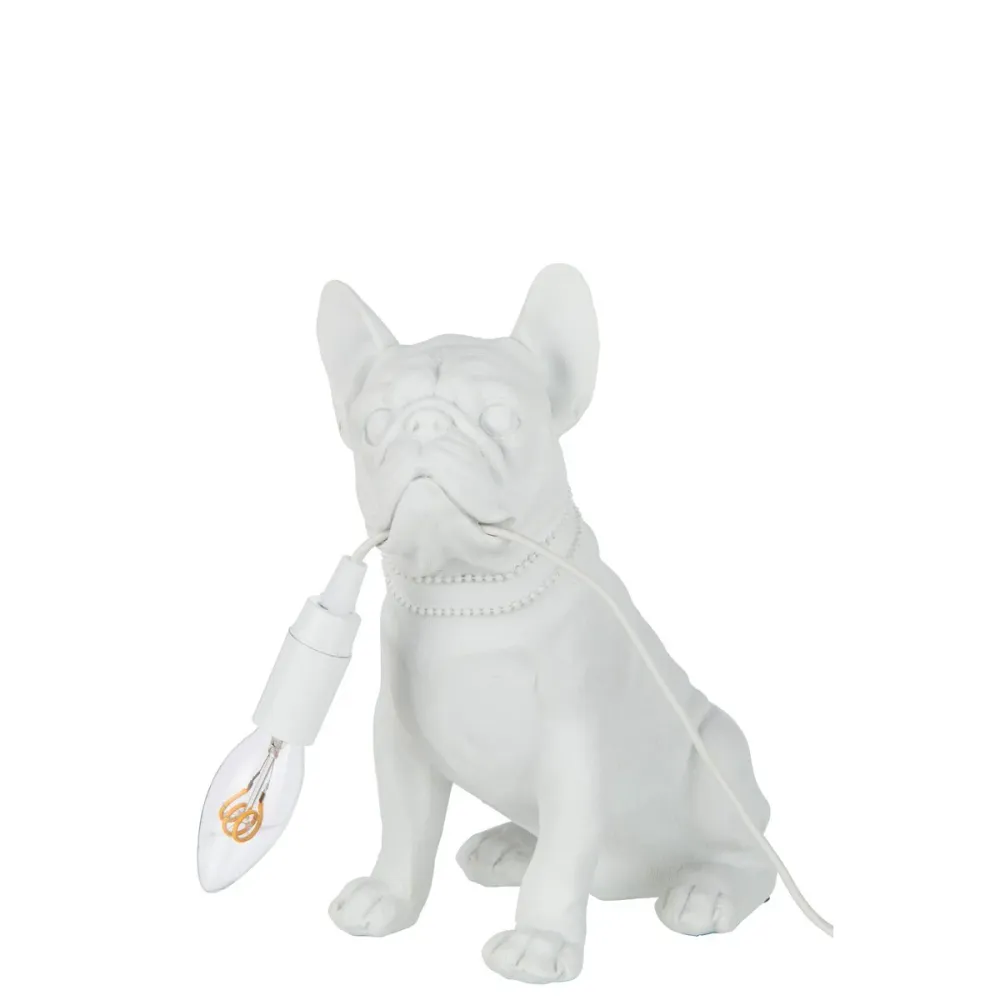 Bulldogge Tischlampe Weiß 40W Designlampe