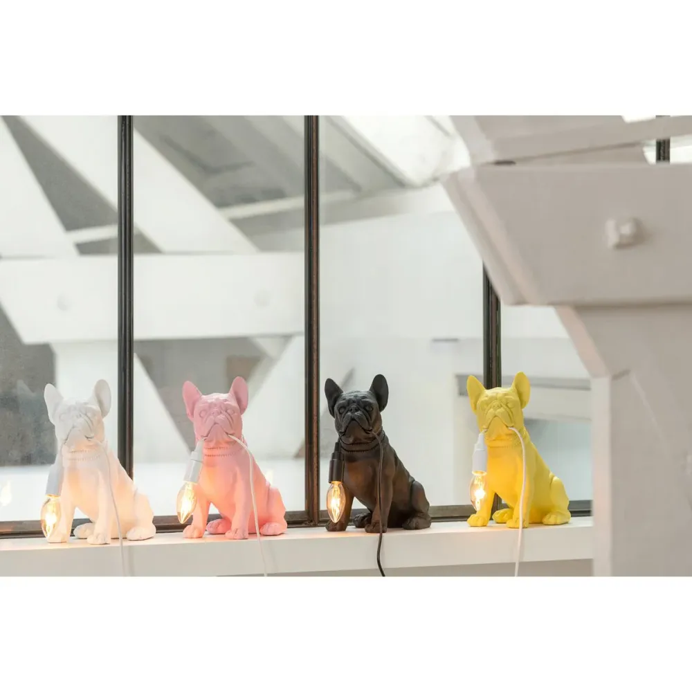 Bulldogge Tischlampe Weiß 40W Designlampe