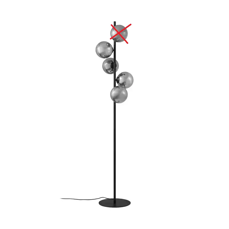 B-Ware Lindby Stehleuchte Lampe Orbelia Glas Schwarz 5 Flammig Led Siehe Text/Foto769