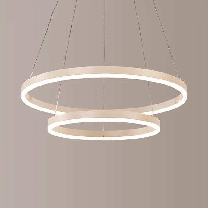 1/2/3-Licht-Wohnzimmer-Kronleuchter-Anhänger mit Ring-Acrylschirm, braun/schwarz/weiß, Deckenleuchte warmem/weißem/natürli...