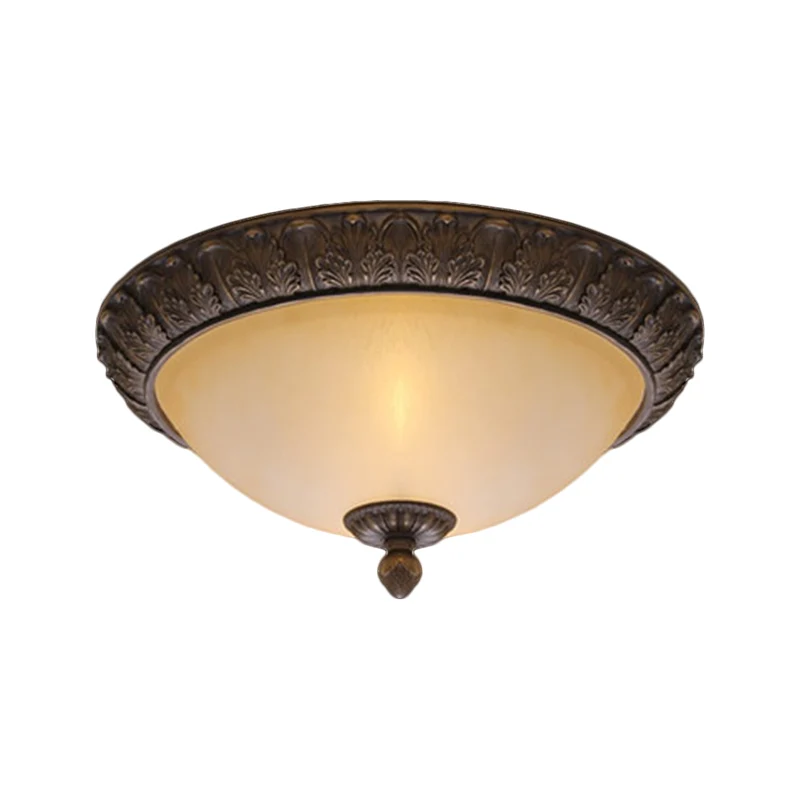 12,5"/15" breite LED-Einbauleuchte Vintage-Halbkugel-Deckenleuchte aus bernsteinfarbenem Glas Messing für den Balkon Clear...