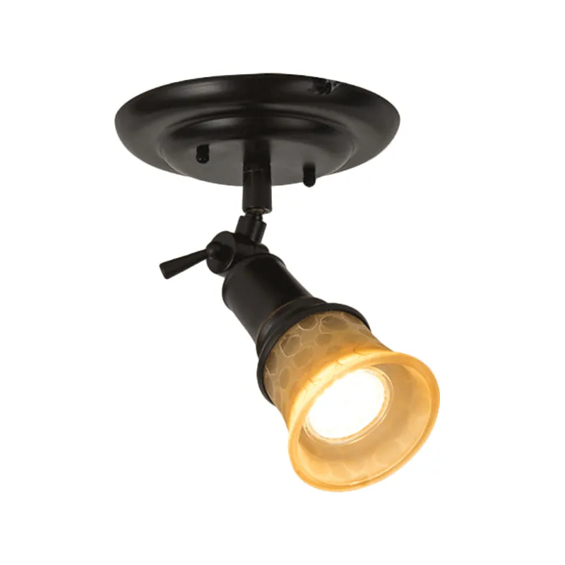 1/3-Kopf-Milchglas-halbbündige traditionelle schwarze Deckenleuchte mit schwarzem Bell-Korridor, verstellbare metallische...