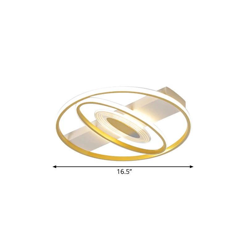 16,5"/20,5" W Geometrische Unterputzlampe Minimale Metall-LED-Schlafzimmer-Deckenleuchte Gold Clearhalo