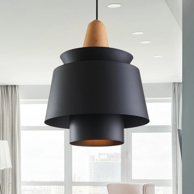 1-flammige Esszimmer-Hängeleuchte mit konischem Metallschirm, moderne, stilvolle Schwarz/Weiß-Deckenpendelleuchte Clearhalo