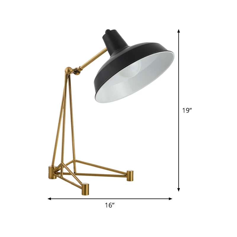 1-Kopf-Schlafzimmer-Arbeitsbeleuchtung, moderne schwarze Nachttischlampe mit gewölbtem Metallschirm Clearhalo