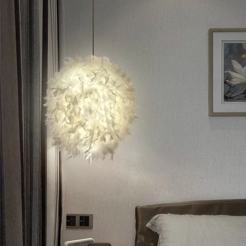 1-Licht-Hängeleuchte für Esszimmer, Einfachheit, weiße Hängeleuchte mit Ellipsenfeder-Schirm Clearhalo