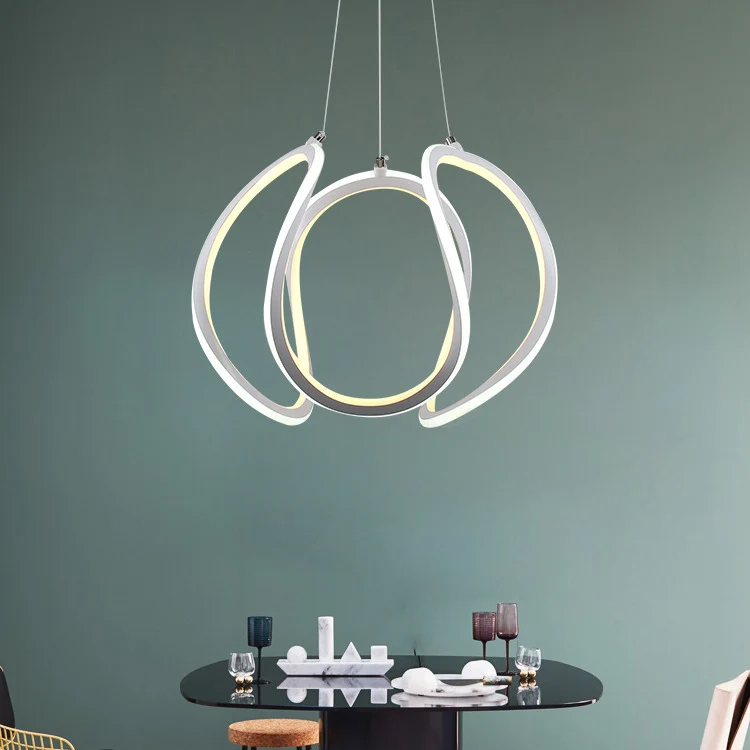 1-Licht-LED-Esszimmer-Deckenanhänger, minimalistischer Acryl-Kronleuchter warmem/weißem Licht Clearhalo