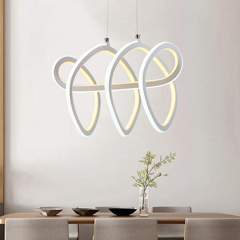 1-Licht-LED-Esszimmer-Deckenanhänger, minimalistischer Acryl-Kronleuchter warmem/weißem Licht Clearhalo
