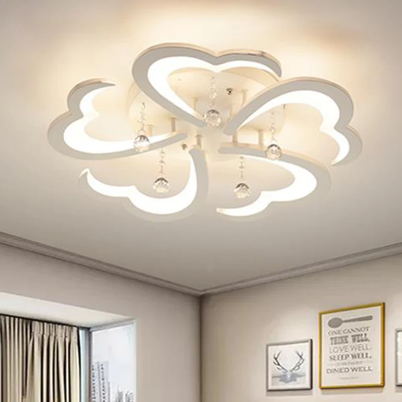 23"/43" W Herz-Wohnzimmer-Unterputzleuchte, einfaches Acryl, 5/15 Lichter, weiße Unterputzleuchte warmem/weißem/3-Farben-L...
