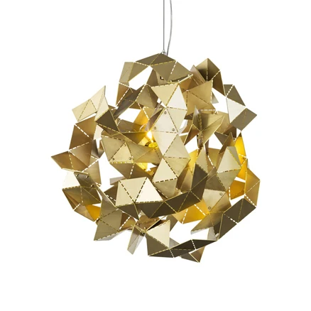 Abstrakte Hängeleuchte aus Metall mit drei Leuchten, postmoderner Deckenleuchter Schwarz/Gold/Silber Clearhalo