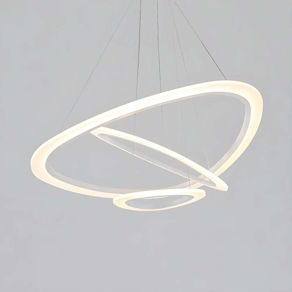 Acryl-Dreieck-Kronleuchter-Beleuchtungskörper, moderner LED-Deckenanhänger mit 1/2/3 Köpfen warmem/weißem Licht Clearhalo