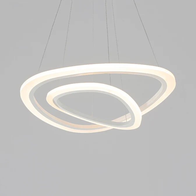Acryl-Dreieck-Kronleuchter-Beleuchtungskörper, moderner LED-Deckenanhänger mit 1/2/3 Köpfen warmem/weißem Licht Clearhalo