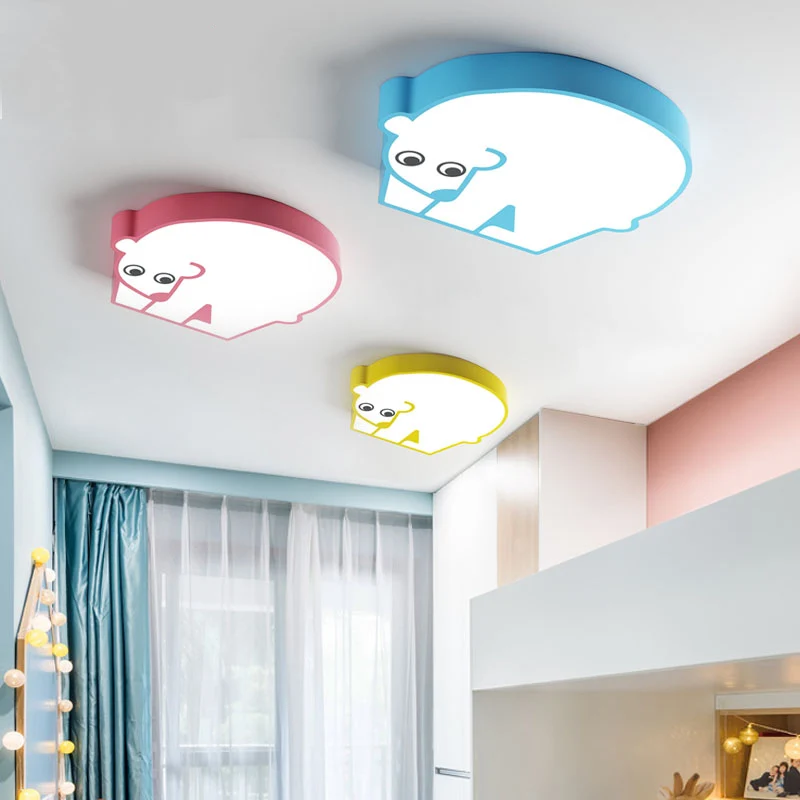 Acryl-Eisbär-Unterputz-Deckenleuchte, Cartoon-Deckenleuchte für Kinderzimmer Clearhalo
