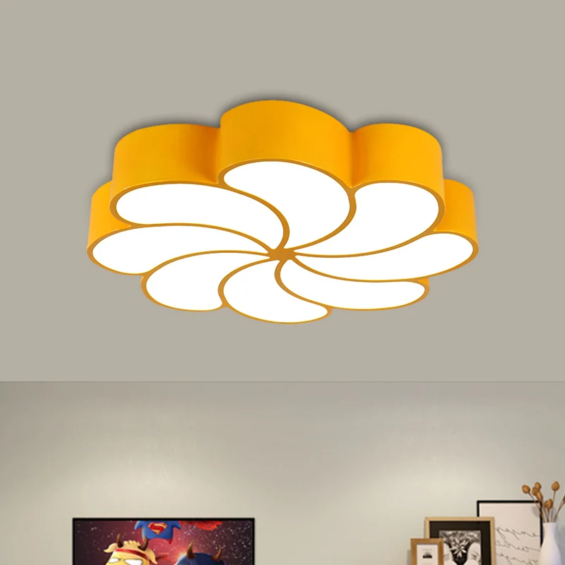 Acryl-Spiralblumen-Unterputzleuchte für Kinder, LED-Unterputzbeleuchtung Orange/Gelb Clearhalo