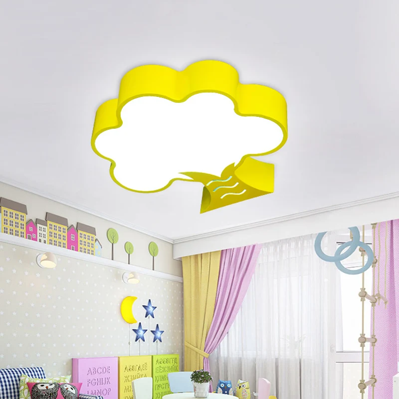 Baum-Unterputz-Deckenleuchte im Kinder-Stil, Acryl, gelb/rot/blau, LED-Unterputzleuchte für Kinderzimmer Clearhalo