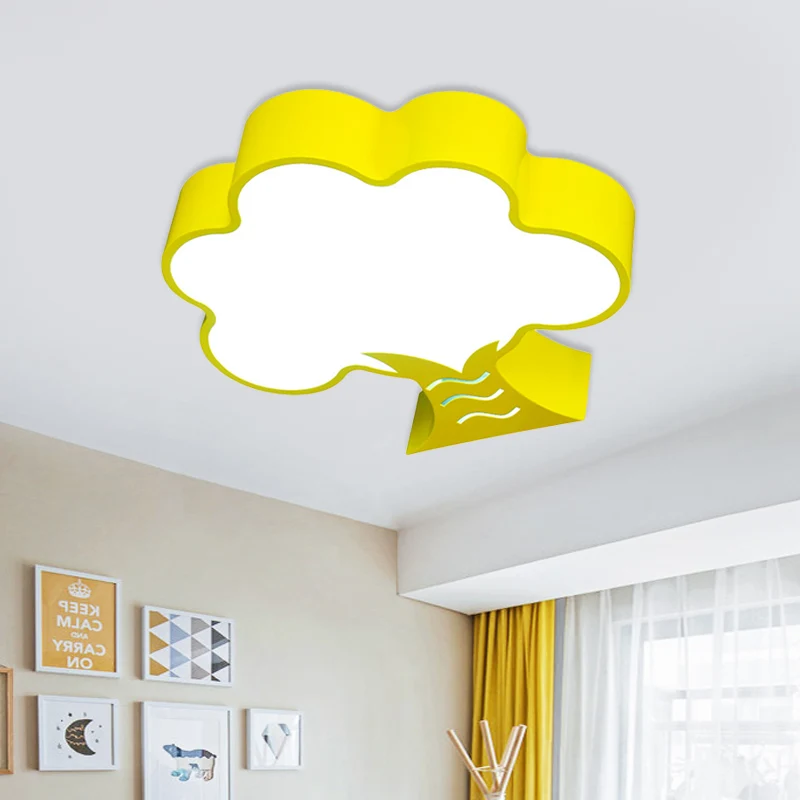 Baum-Unterputz-Deckenleuchte im Kinder-Stil, Acryl, gelb/rot/blau, LED-Unterputzleuchte für Kinderzimmer Clearhalo
