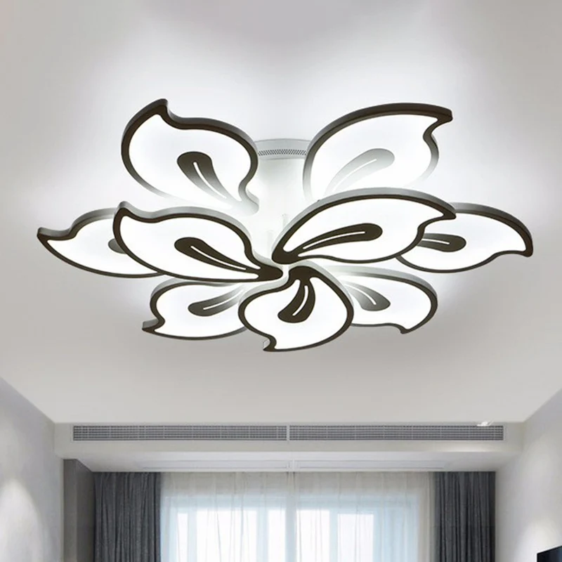 Blossom LED Semi Flush Lighting Modern Style Metallic White Deckenleuchte Clearhalo