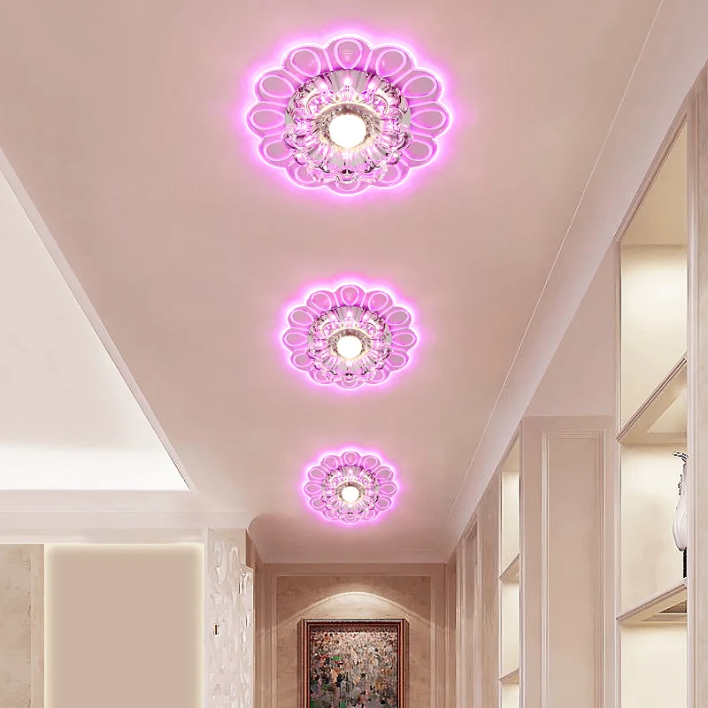 Blumen-LED-Unterputz-Deckenleuchte, minimalistische, klare Kristall-Foyer-Unterputzleuchte Clearhalo