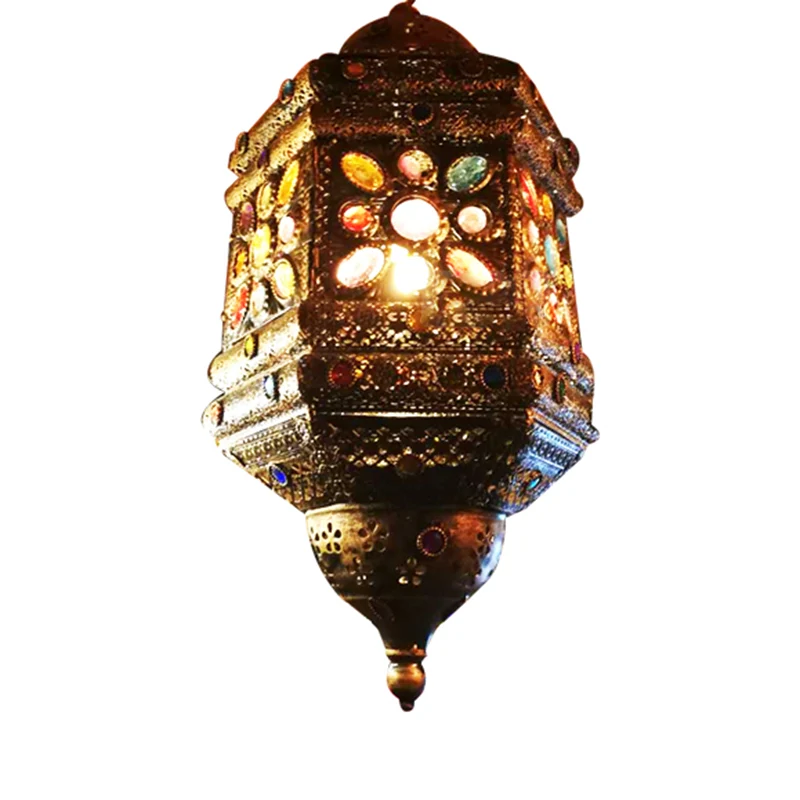 Bronzefarbene 1-Licht-Hängeanhänger-Böhmische Metalllaterne-Deckenleuchte für Restaurant Clearhalo