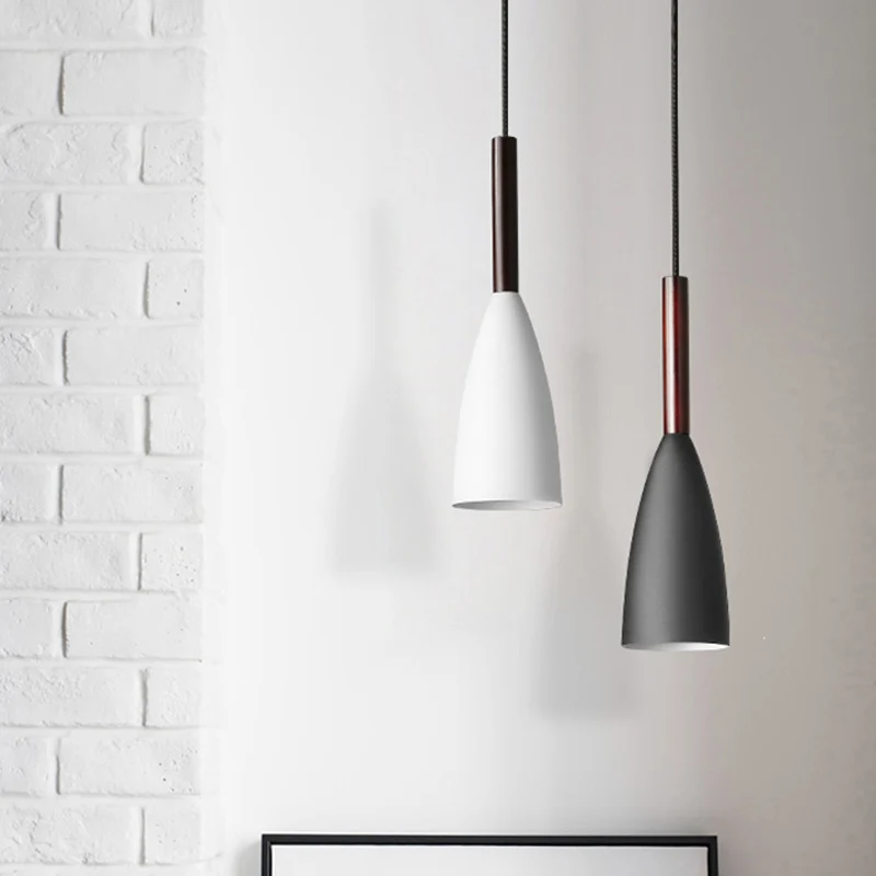 Deckenleuchte mit länglicher Kuppel, nordisches Metall, 1 Kopf, Schwarz/Weiß/Grau, Hängeleuchte für Esszimmer Clearhalo
