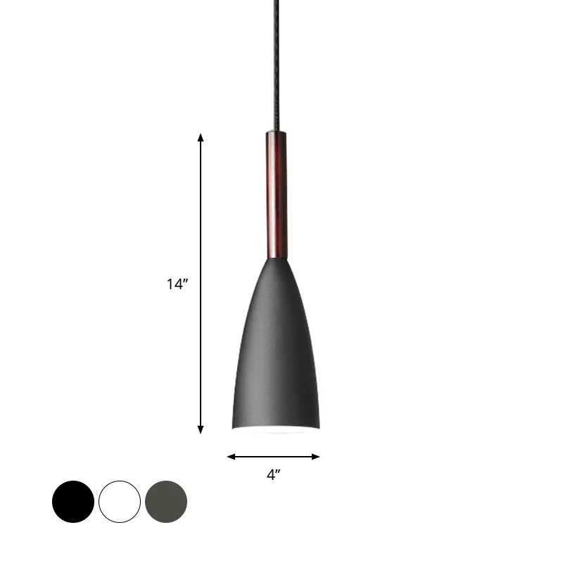Deckenleuchte mit länglicher Kuppel, nordisches Metall, 1 Kopf, Schwarz/Weiß/Grau, Hängeleuchte für Esszimmer Clearhalo