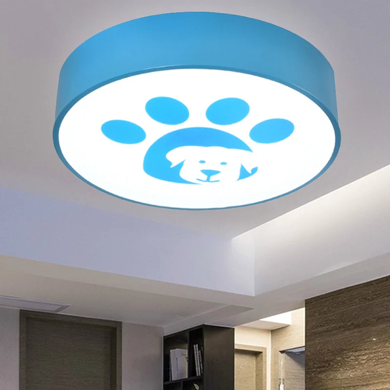 Deckenleuchte mit rundem Schirm und Hundepfote. Schöne Acryl-Deckenleuchte für Badezimmer Clearhalo