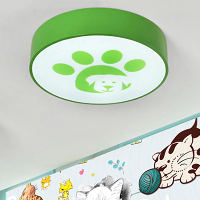 Deckenleuchte mit rundem Schirm und Hundepfote. Schöne Acryl-Deckenleuchte für Badezimmer Clearhalo