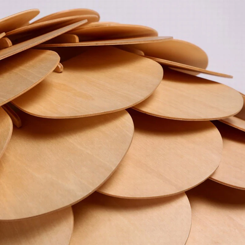 Dekorative 1-flammige Pendelleuchte Hellbeige, rohrkegelförmig, mit Holzschirm Clearhalo