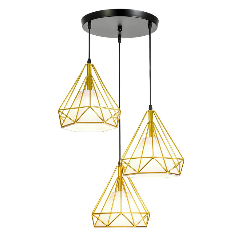 Diamond Iron Cluster Pendelleuchte, postmoderne Restaurant-Hängelampe Gold Clearhalo
