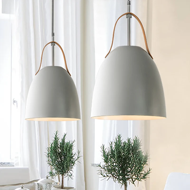 Dome Down Lighting Einfache metallische 1-Kopf-Hänge-Deckenleuchte für das Wohnzimmer Grün/Weiß/Grau Clearhalo