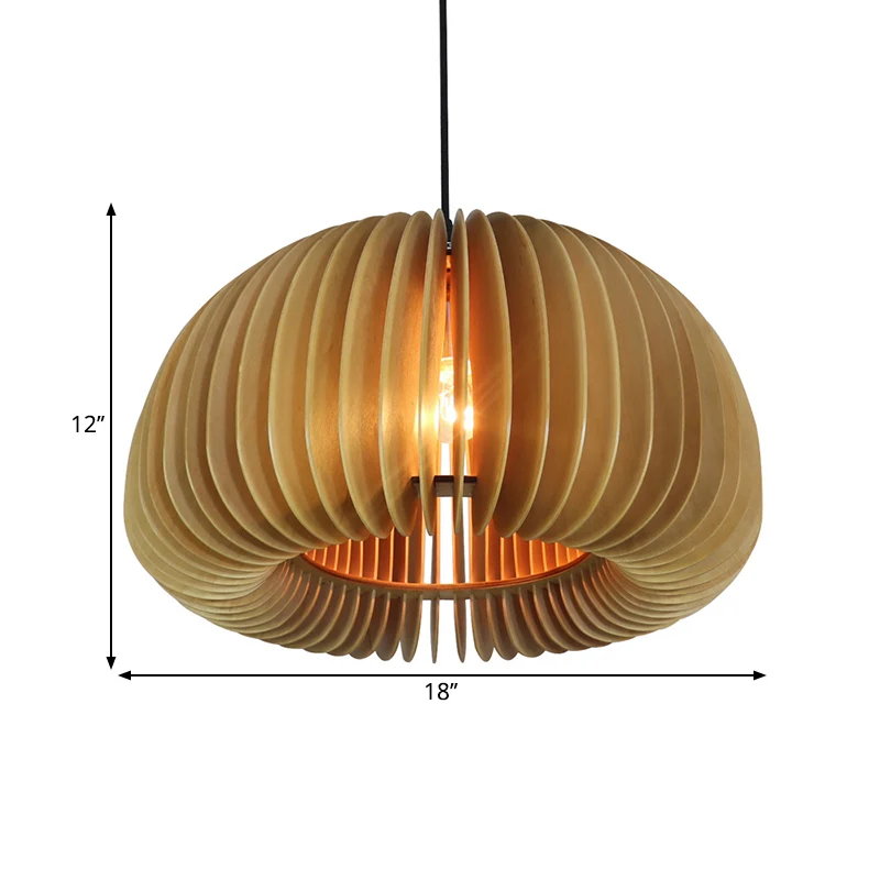 Donut-Hängeleuchte für Wohnzimmer, Holz, Einzelleuchte, Bauernhaus-Hängeleuchte Beige Clearhalo