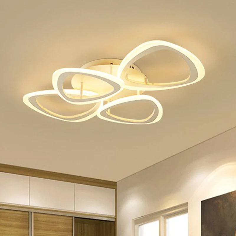 Dreieckige Wohnzimmer-Unterputzleuchte, moderne Acryl-LED-Deckenleuchte Weiß Clearhalo