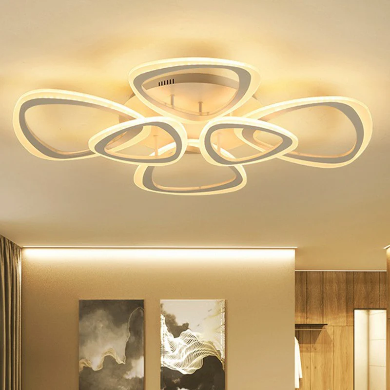 Dreieckige Wohnzimmer-Unterputzleuchte, moderne Acryl-LED-Deckenleuchte Weiß Clearhalo