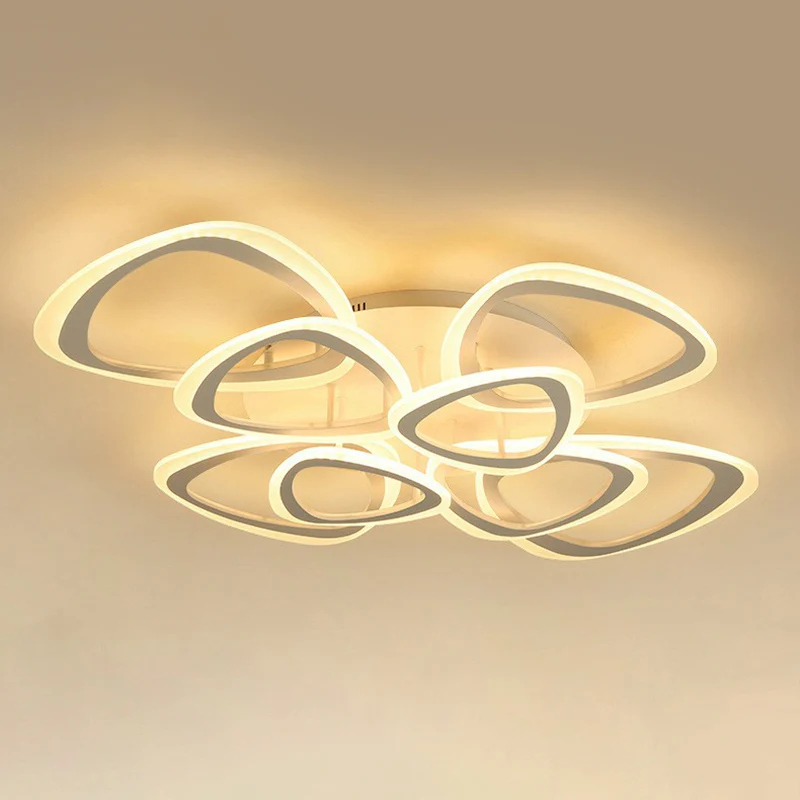 Dreieckige Wohnzimmer-Unterputzleuchte, moderne Acryl-LED-Deckenleuchte Weiß Clearhalo