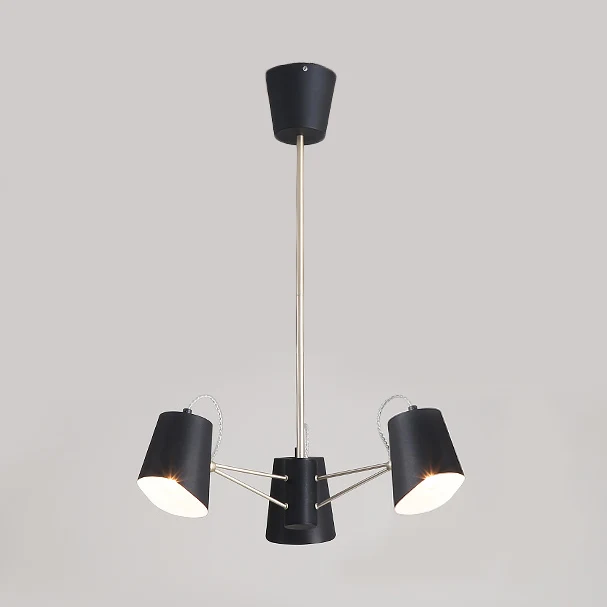Eimer-Kronleuchter mit 3/6/8 Lichtern, moderne Hängeleuchte aus Metall Schwarz für Wohnzimmer Clearhalo