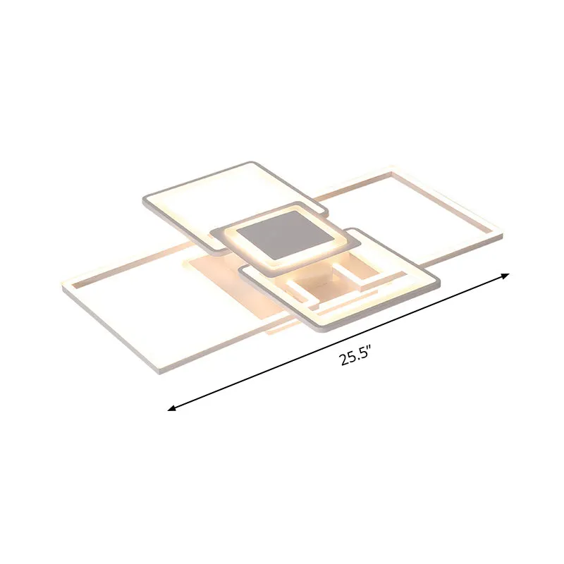 Einfache 21,5"/25,5"/31,5" breite LED-Deckenleuchte mit Rahmen, Unterputzmontage aus Acryl warmem/weißem Licht Weiß/Kaffee...