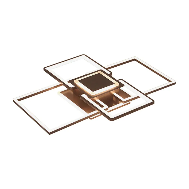 Einfache 21,5"/25,5"/31,5" breite LED-Deckenleuchte mit Rahmen, Unterputzmontage aus Acryl warmem/weißem Licht Weiß/Kaffee...