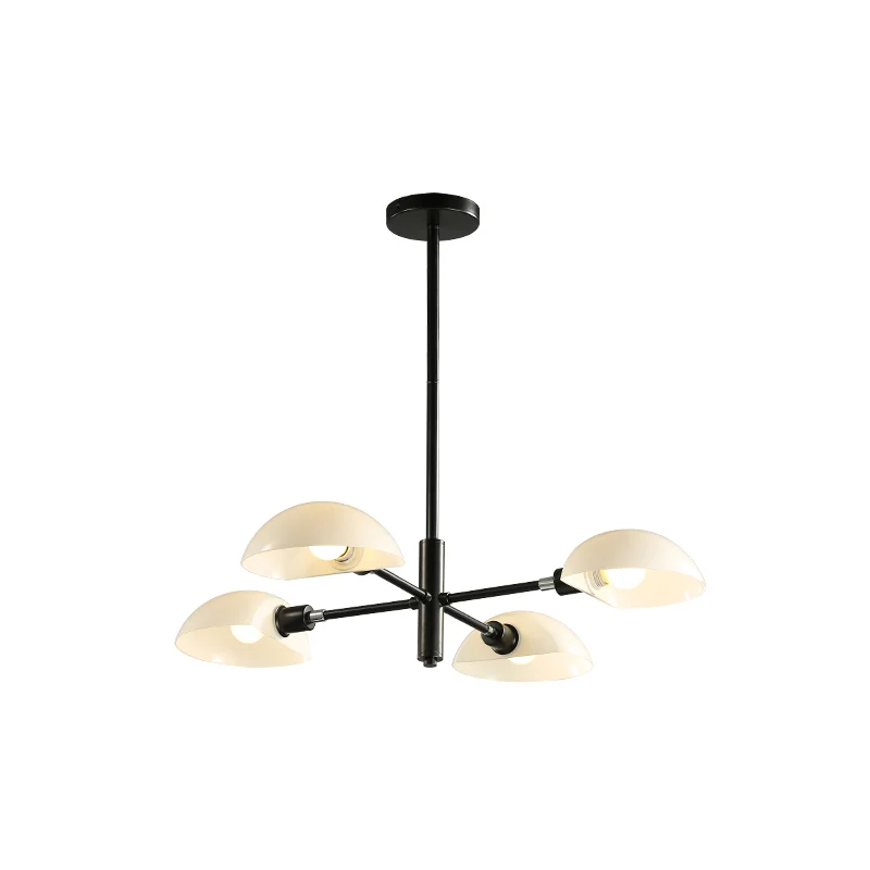1/2 Etagen Kronleuchter Lampe Löffelschirm Nordic Simple Style Metall 4/6/8 Lichter hängende Deckenleuchte mit schwarz/gol...